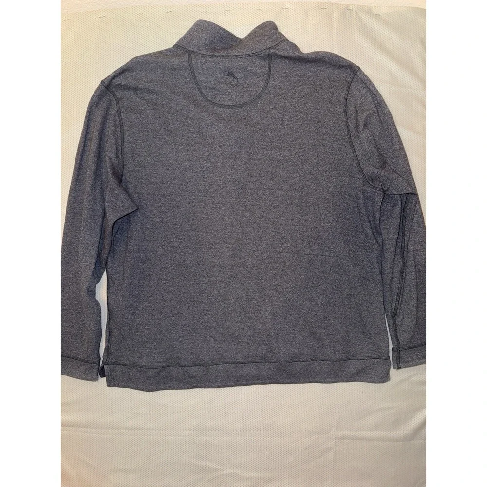 Tommy Bahama Reversible Quarter-Zip‎ Pullover Sweater Blue Size XL